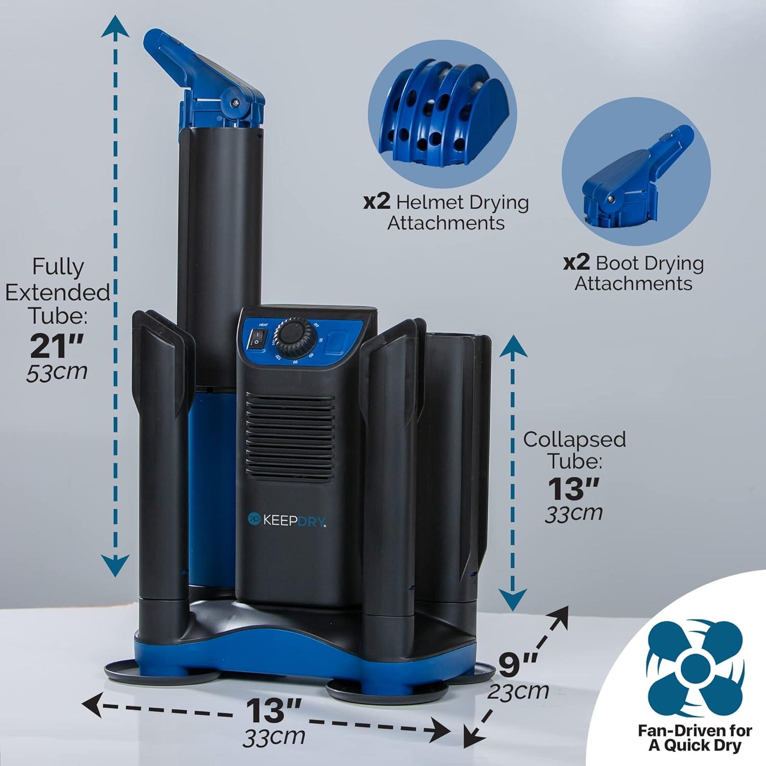 image:imageKeepDry Forced Heat Boot Dryer Heavy Duty Shoe Dryer with Heat Switch amp Timer Quickly Dry Garments Collapsible Drying TubesDryer