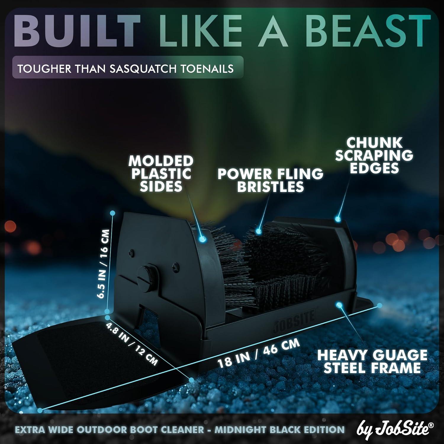 image:imageMidnight Black Boot Scrubber Outdoor Shoe Scraper Brush No Mount Shoe Cleaner Sasquatch SizedMidnight Black