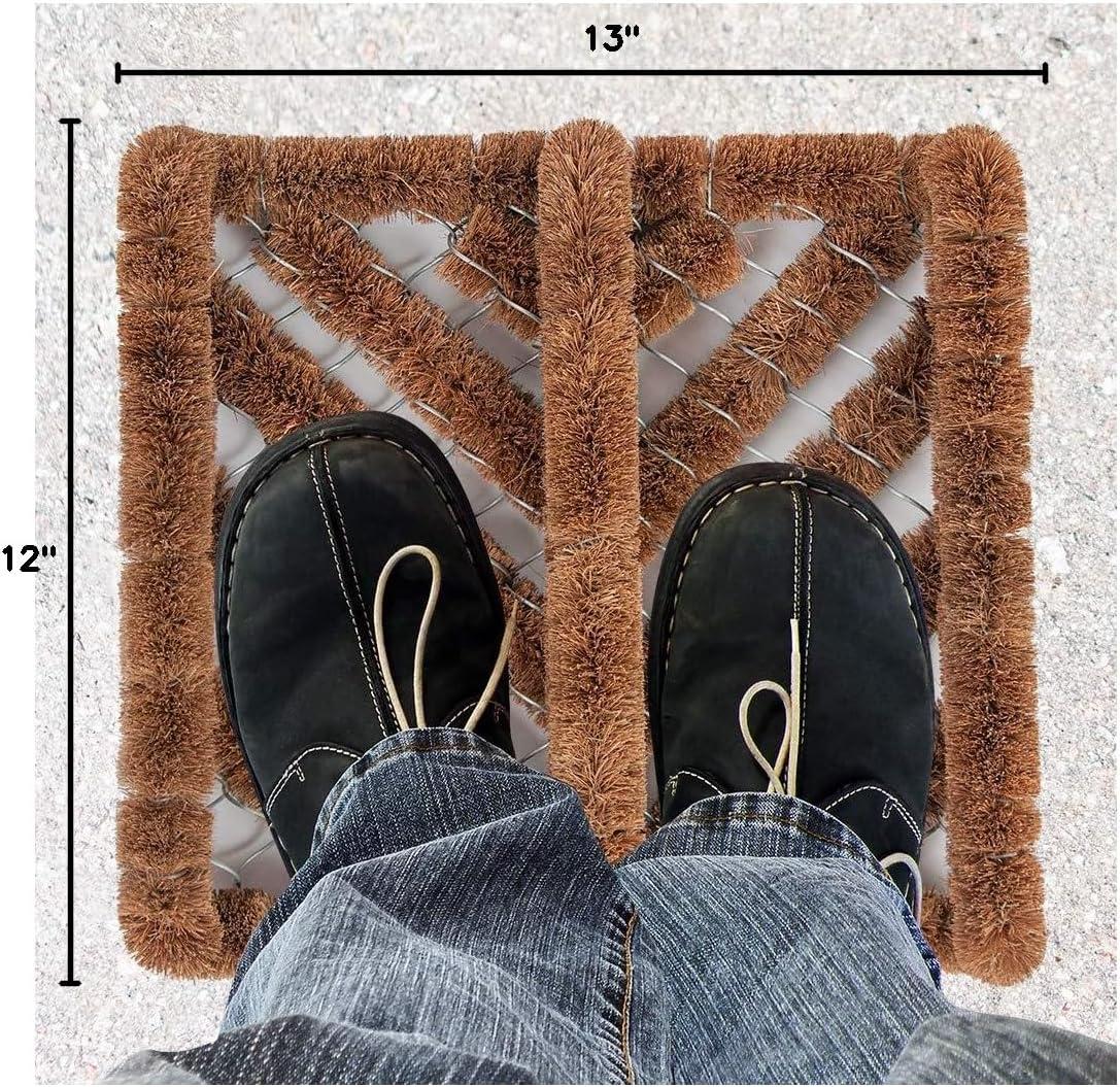 image:imageNINAMAR Natural Coir Boot Scraper Door Mat 13 x 12 inch2 Pack