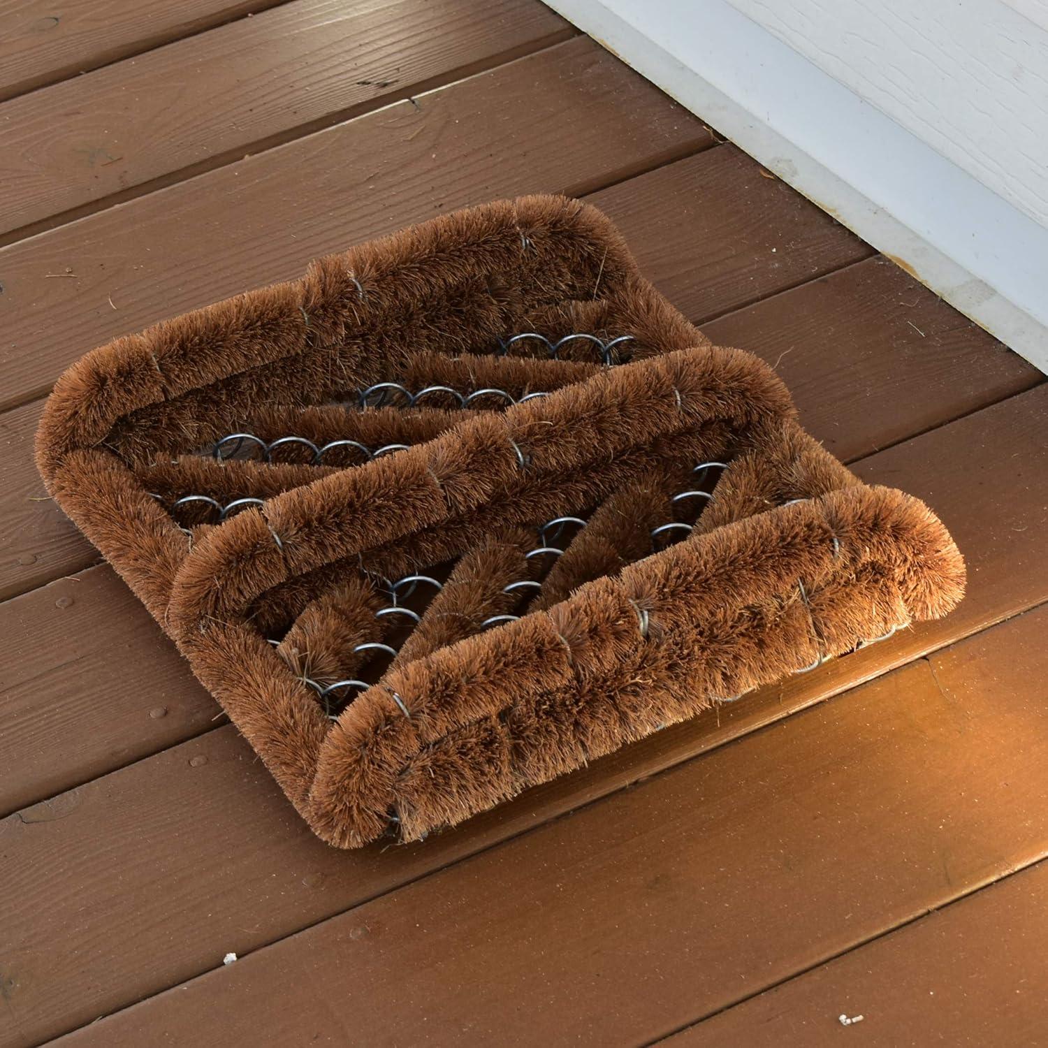 image:imageNINAMAR Natural Coir Boot Scraper Door Mat 13 x 12 inch2 Pack