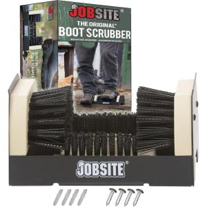JobSite The Original Boot Scrubber – All Weather Industrial Shoe Cleaner & Scraper Brush(Brown)
