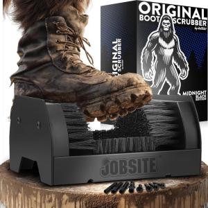 JobSite The Original Boot Scrubber – All Weather Industrial Shoe Cleaner & Scraper Brush(Midnight Black)