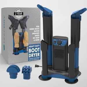 KeepDry Forced Heat Boot Dryer – Heavy Duty Shoe Dryer with Heat Switch & Timer – Quickly Dry Garments – Collapsible Drying Tubes(Dryer)