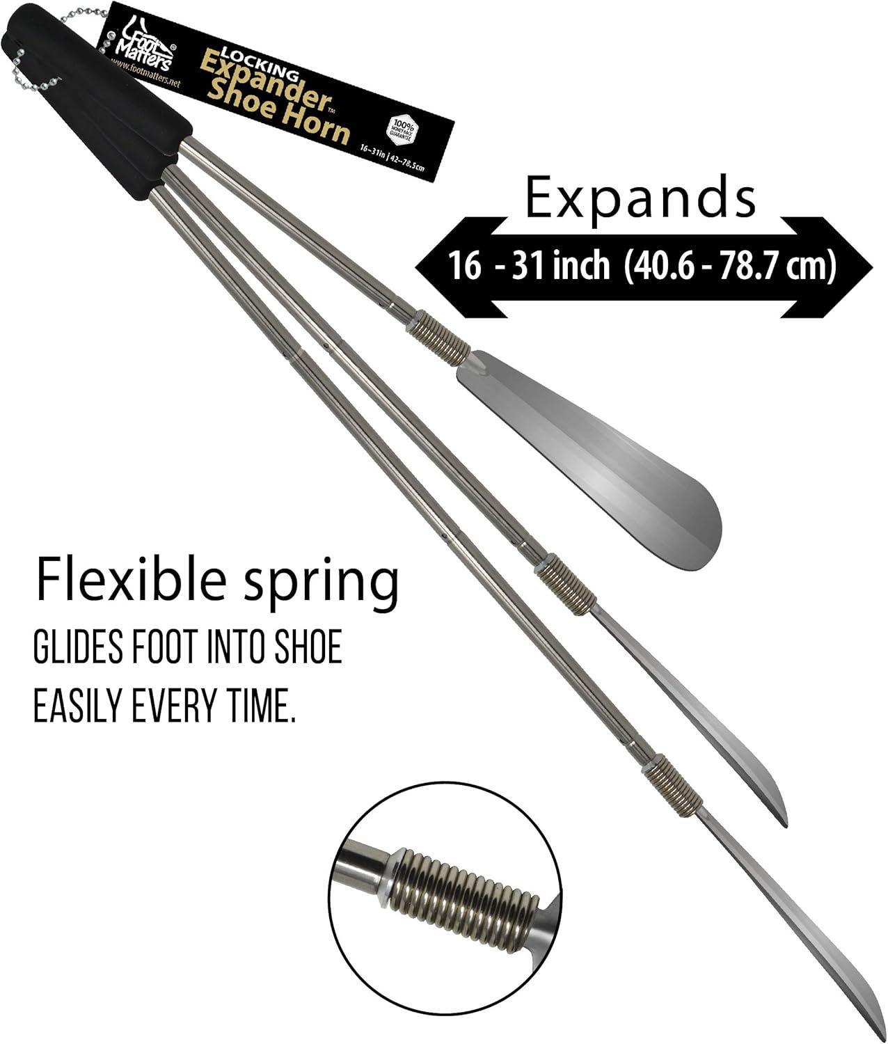 image:imageFOOTMATTERS Expander Shoe Horn Extra Long Handle Twist to Lock Extends 16 to 31 inches2 Units