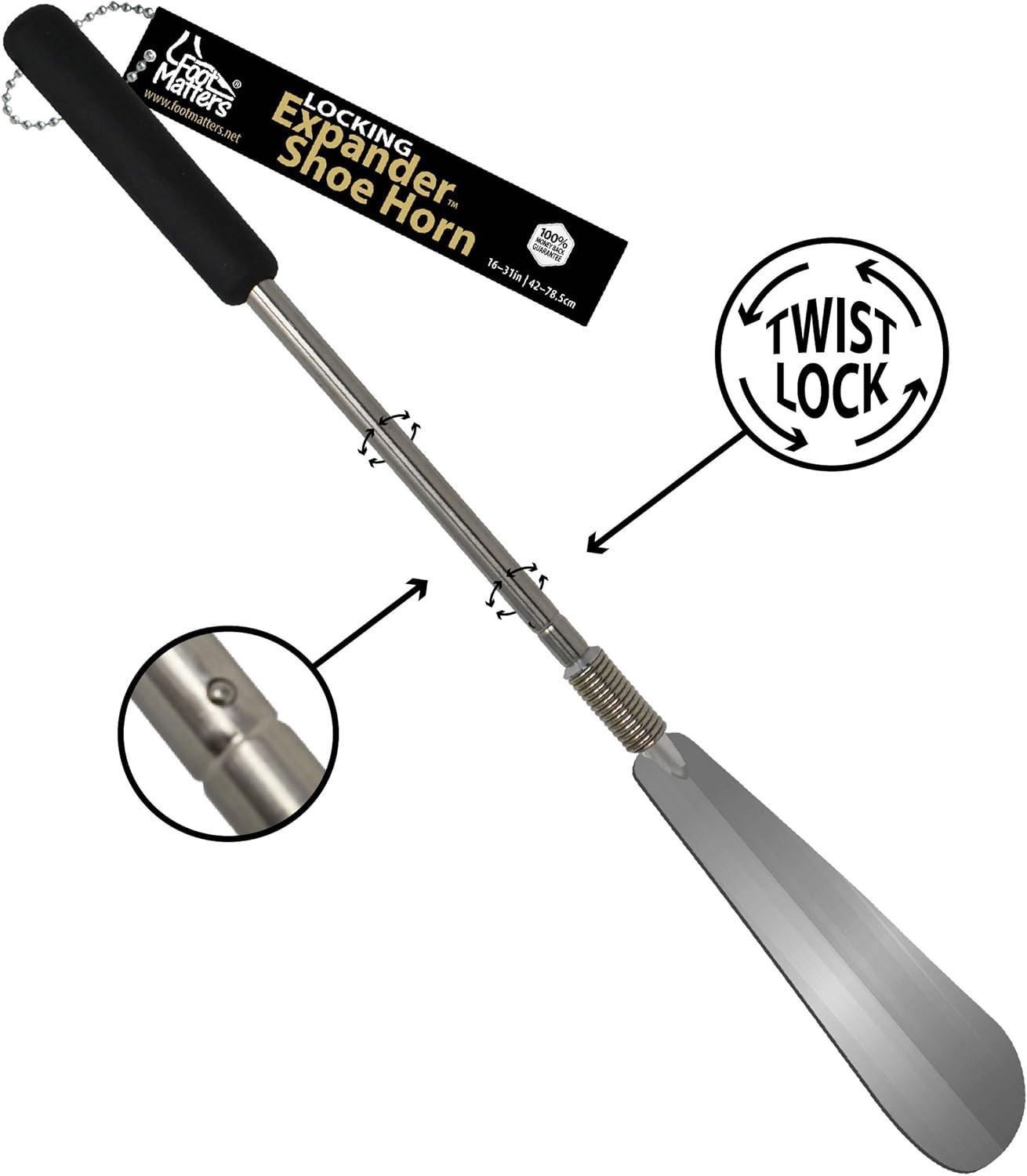image:imageFOOTMATTERS Expander Shoe Horn Extra Long Handle Twist to Lock Extends 16 to 31 inches2 Units