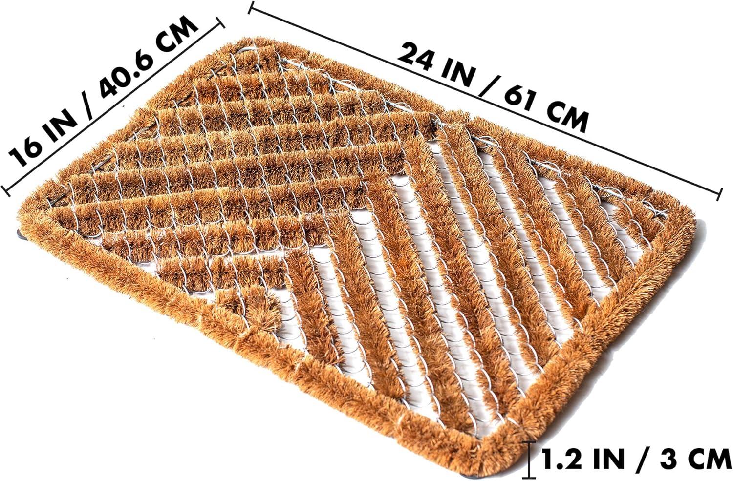 image:imageFOOTMATTERS Ninamar Natural Coir Herringbone Door Mat 24 x 16 inch
