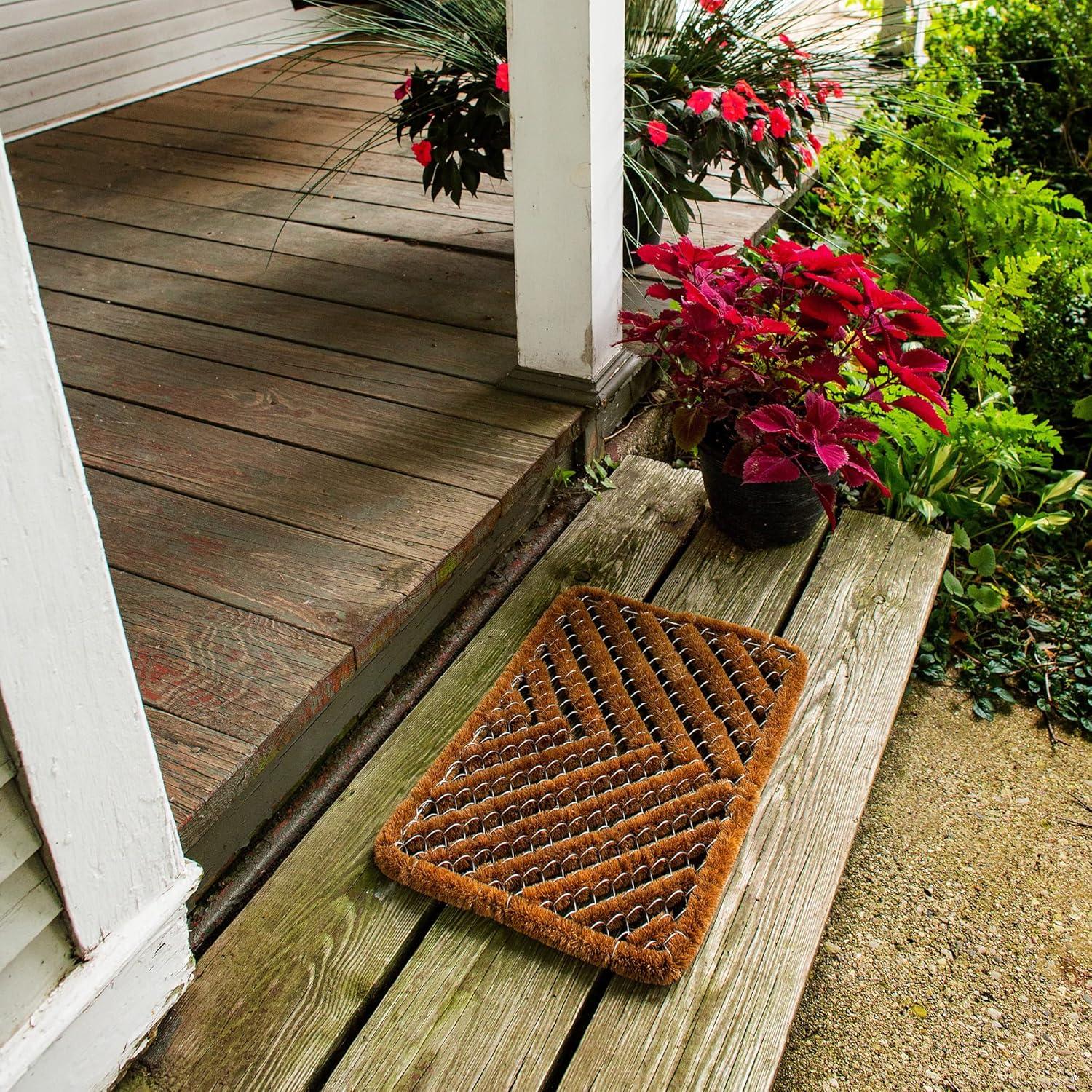 image:imageFOOTMATTERS Ninamar Natural Coir Herringbone Door Mat 24 x 16 inch