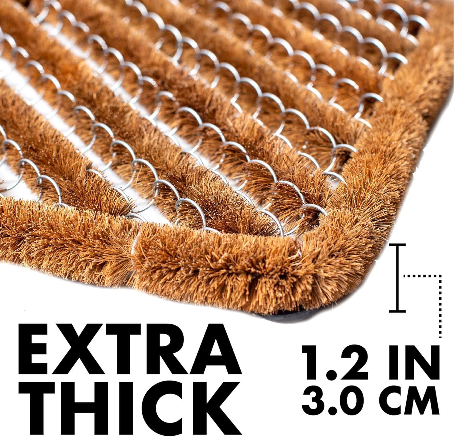 image:imageFOOTMATTERS Ninamar Natural Coir Herringbone Door Mat 24 x 16 inch