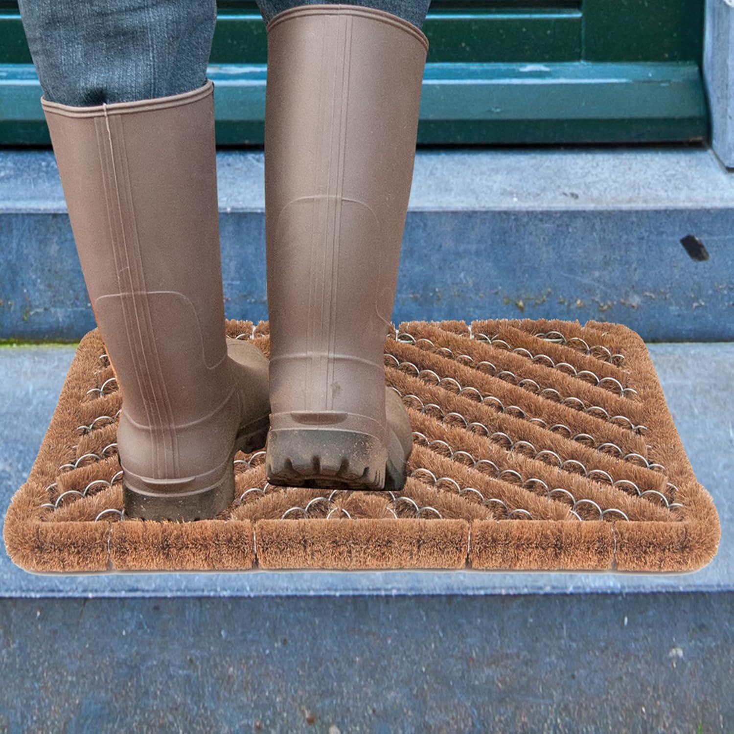 image:imageFOOTMATTERS Ninamar Natural Coir Herringbone Door Mat 24 x 16 inch