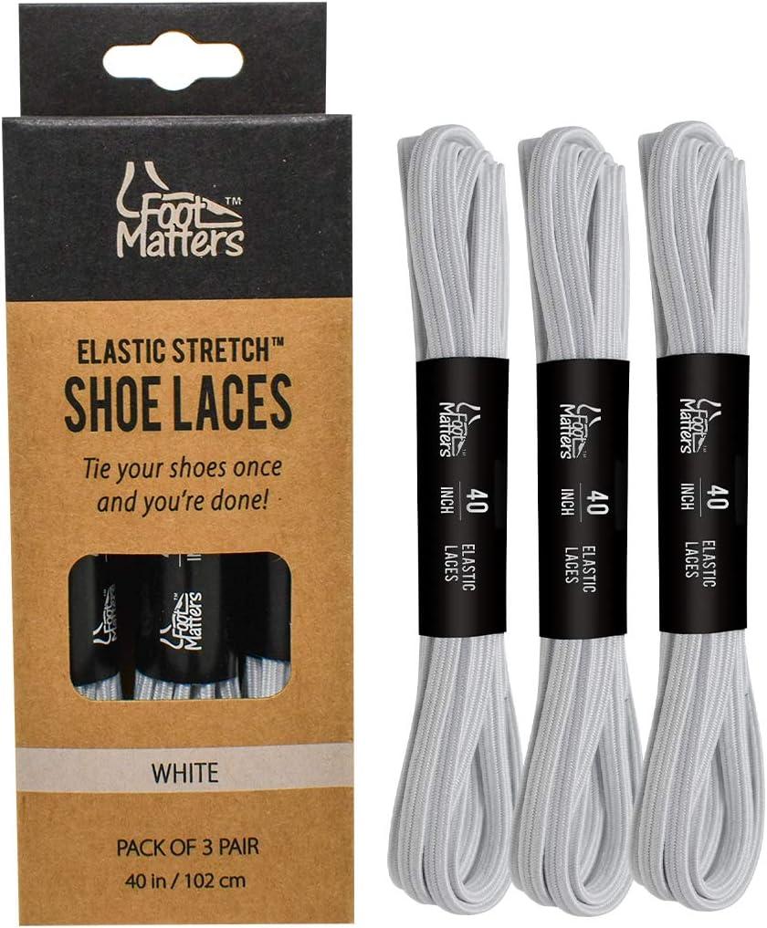 image:imageFOOTMATTERS No Tie Flat Stretch Shoe Laces 3 pairsWhite 3 Pairs