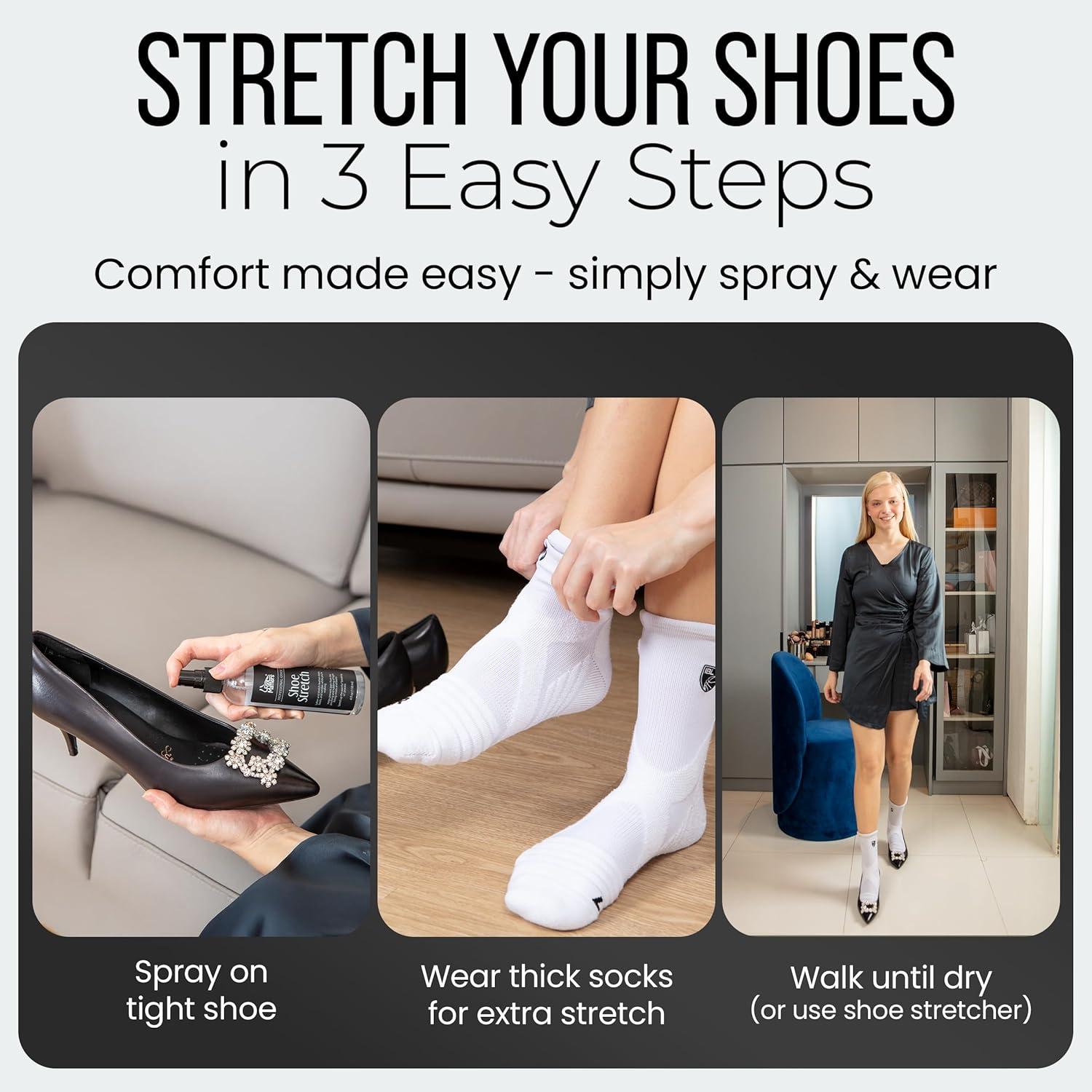 image:imageFOOTMATTERS Shoe Stretch Spray Professional Shoe Stretcher Softener for Leather Suede Nubuck Canvas 4 oz1 Bottle