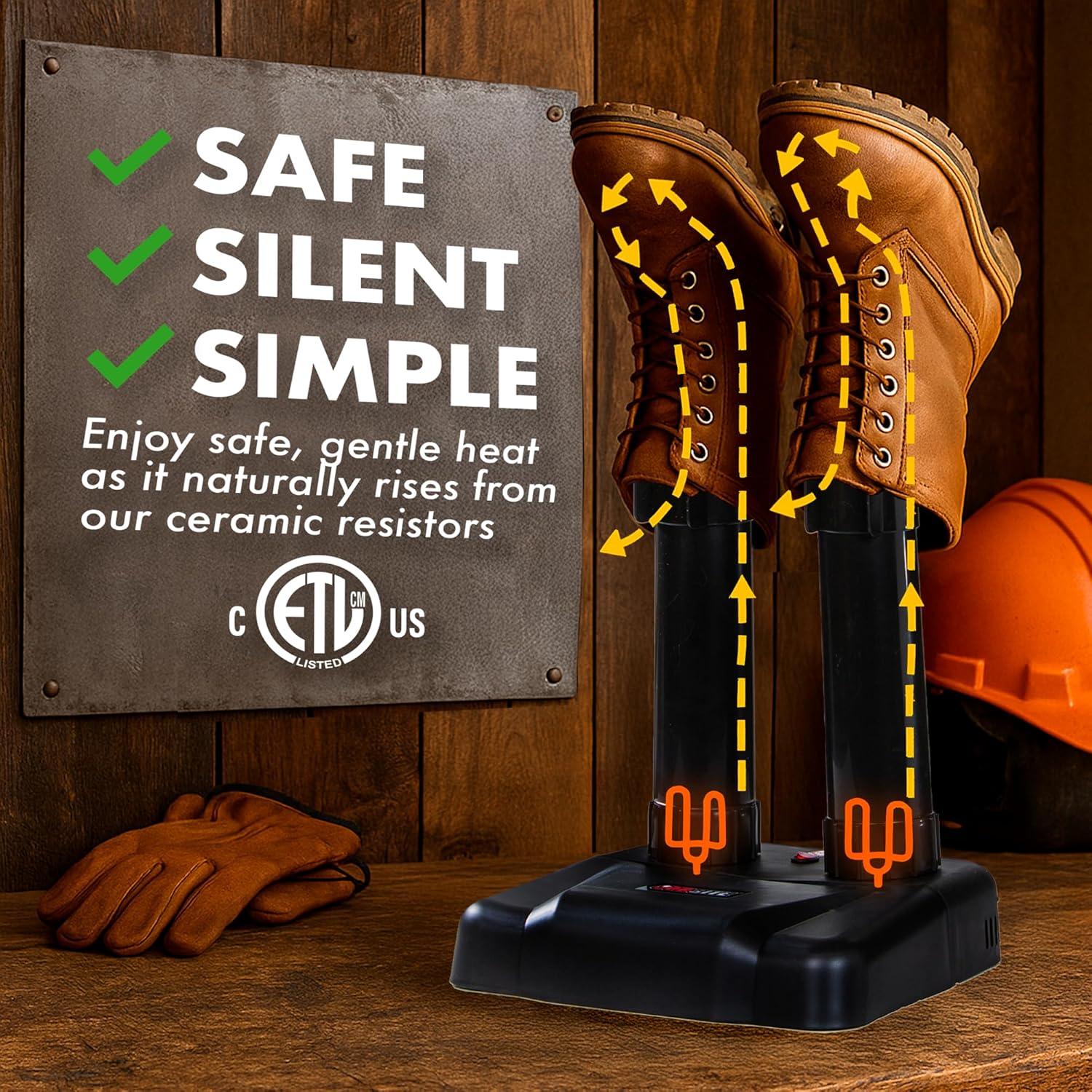 image:imageJobSite Boot Dryer Silent Shoe Dryer amp Warmer For Work Boots Gloves amp Shoes Fanless Convection Dry Helps Reduce Odor