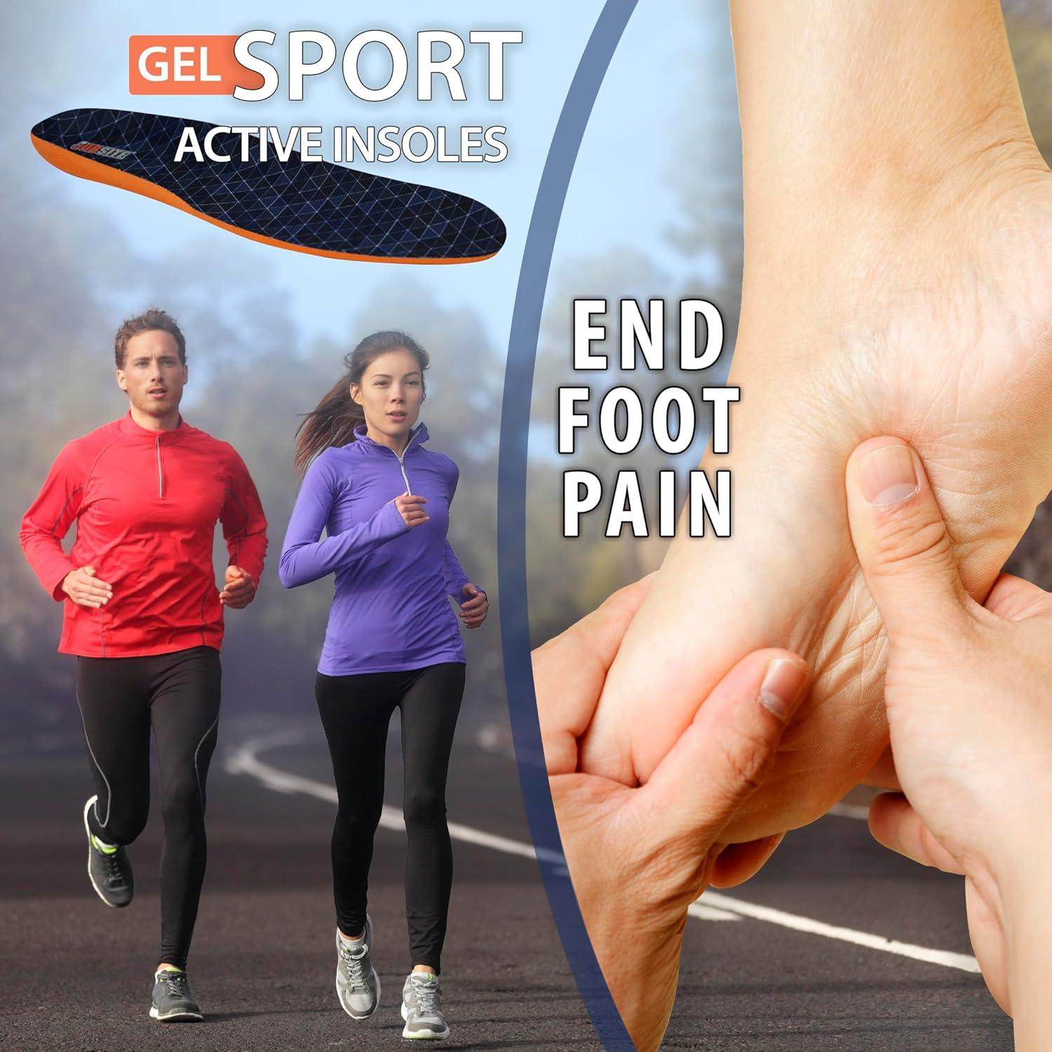 image:imageJobSite Gel Sport Insoles Gel Heel amp Metatarsal Shock Pad US Men 813 Women 914 Trim to FitUS Men 813 Women 914 Trim to Fit