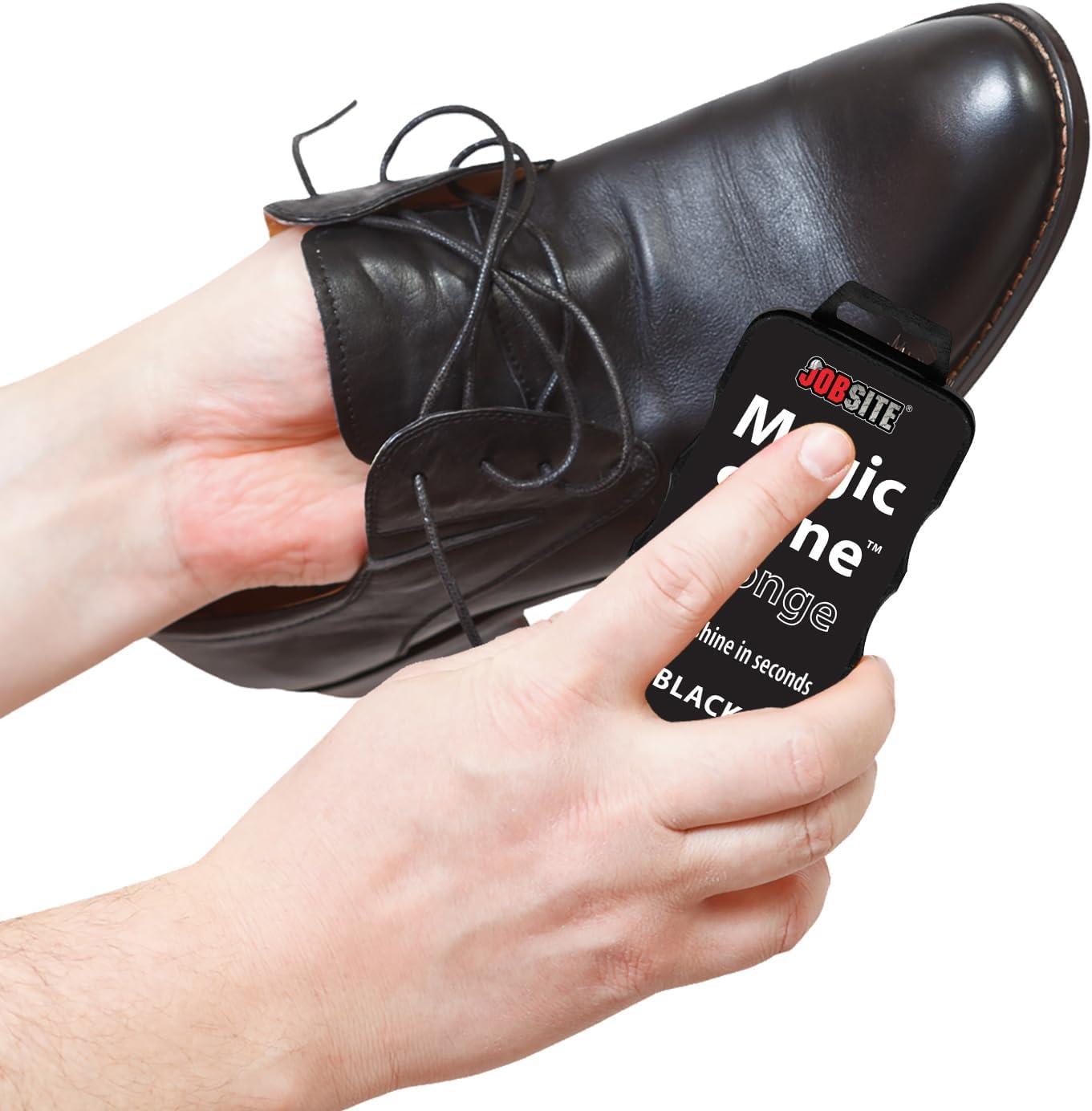 image:imageJobSite Instant Express Leather Boot amp Shoe Shine Sponge NeutralBlack 2 Pack
