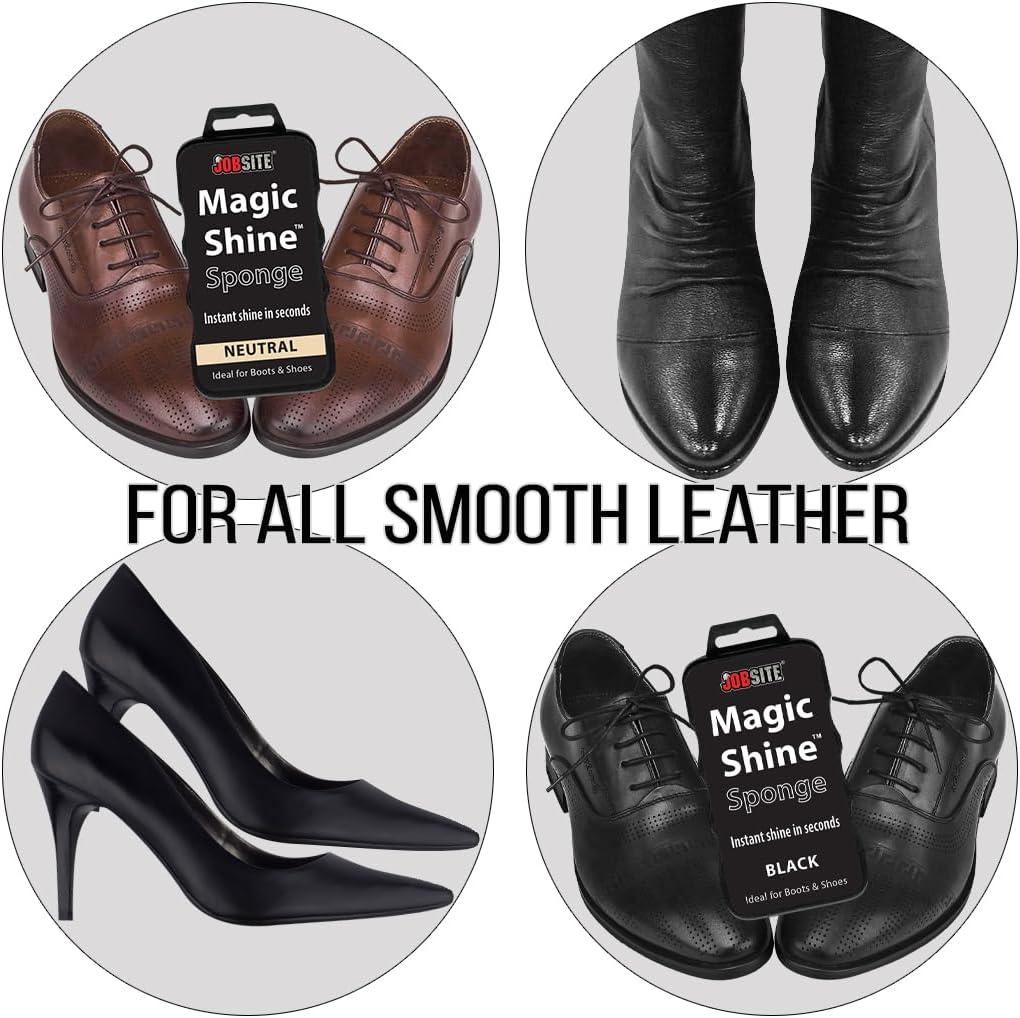 image:imageJobSite Instant Express Leather Boot amp Shoe Shine Sponge NeutralBlack 2 Pack