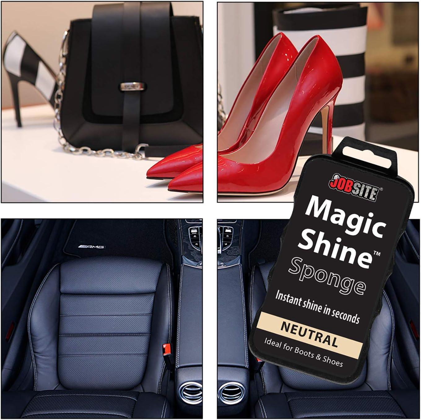 image:imageJobSite Instant Express Leather Boot amp Shoe Shine Sponge NeutralBlack 6 Pack