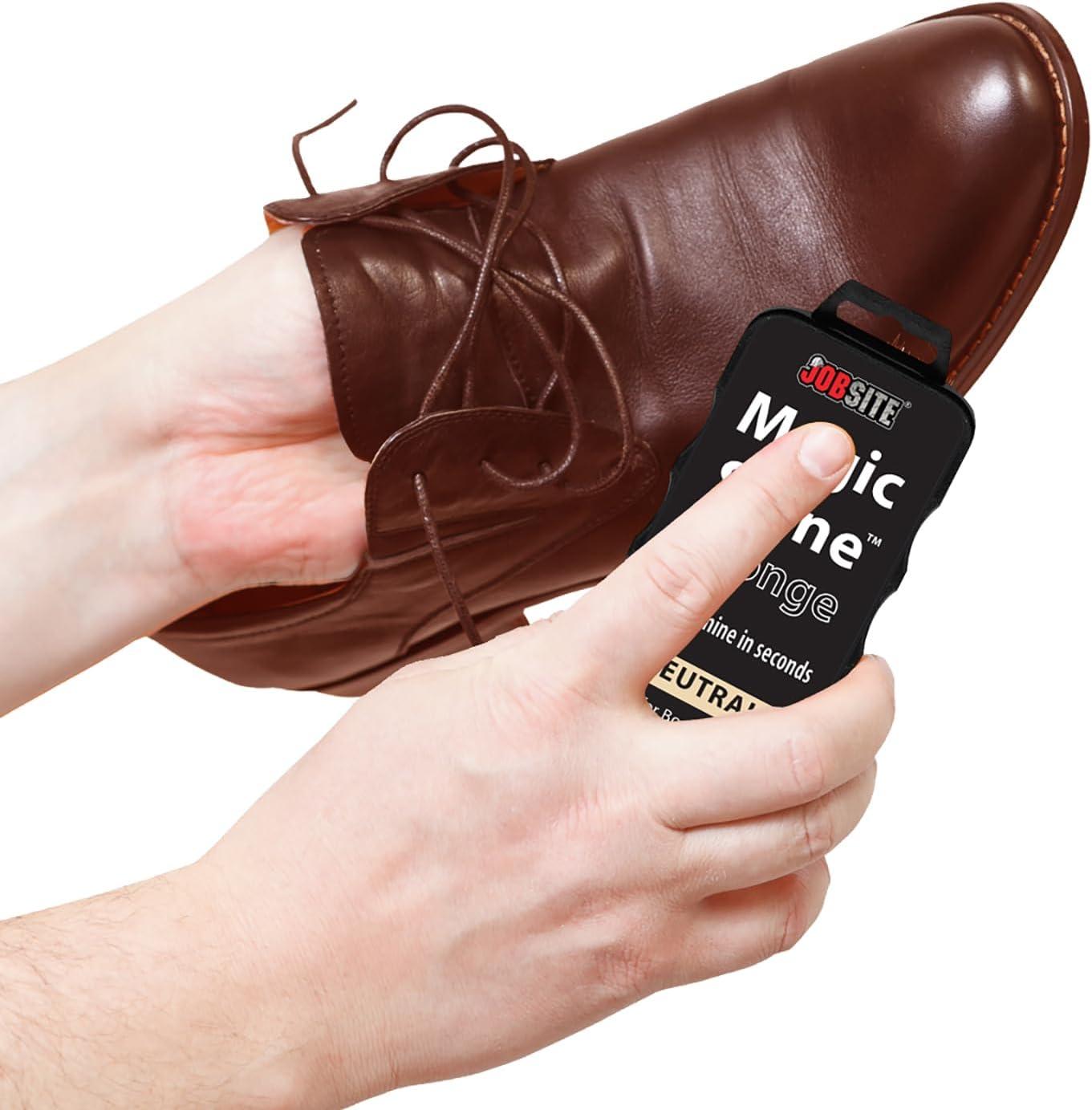 image:imageJobSite Instant Express Leather Boot amp Shoe Shine Sponge NeutralBlack Neutral Pack