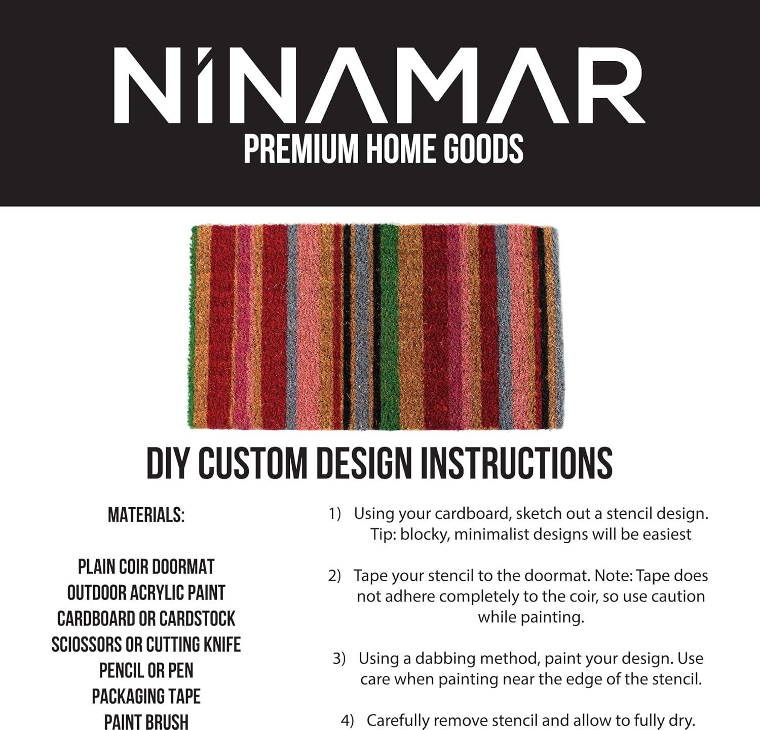 image:imageNINAMAR Blank Coir Door Mat Plain Doormat for Custom Personalized DIY Craft Designs 28 x 17 inch1