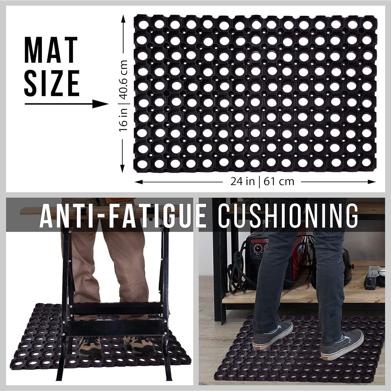 image:imageSafetyCare Interlocking Rubber Drainage Floor Mat AntiFatigue 24 x 16 inches 1 Mat1