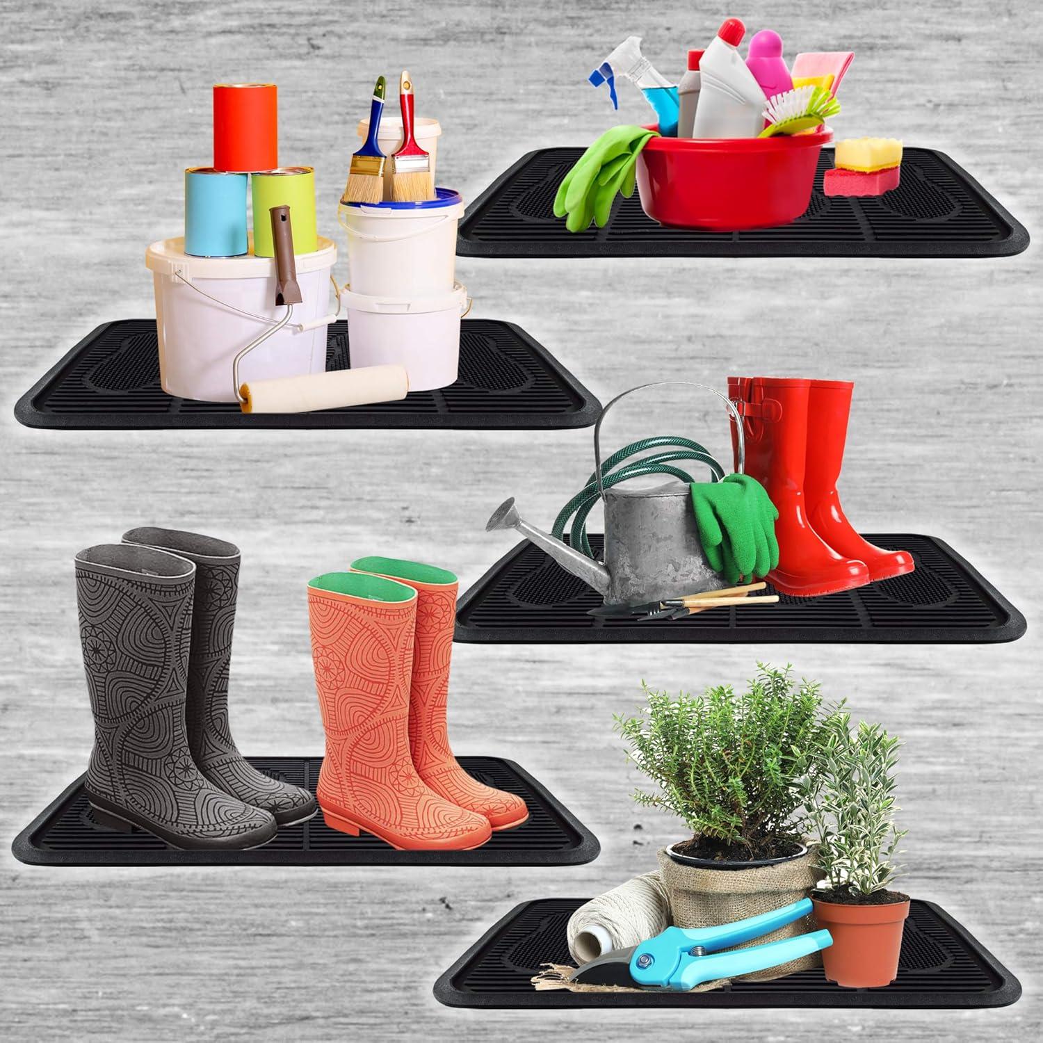 image:imageSafetyCare Rubber Shoe amp Boot Tray MultiPurpose 32 x 16 Inches 6 MatsBlack