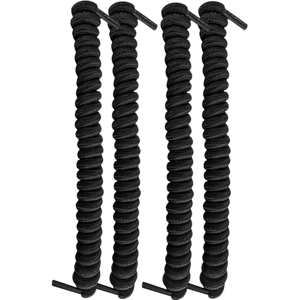 image:imageFOOTMATTERS Curly No Tie Shoe Laces Elastic Spring LacesBlack 2 Pairs