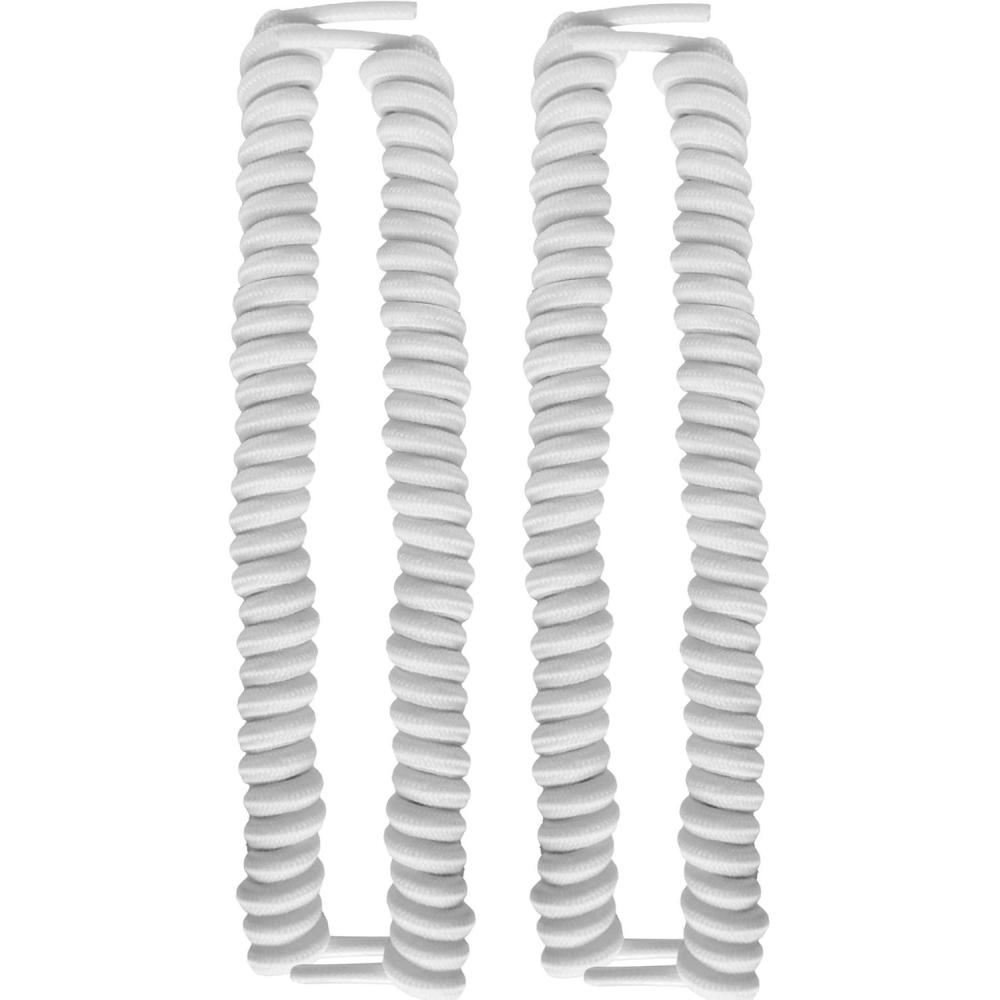 image:imageFOOTMATTERS Curly No Tie Shoe Laces Elastic Spring LacesWhite 2 Pairs