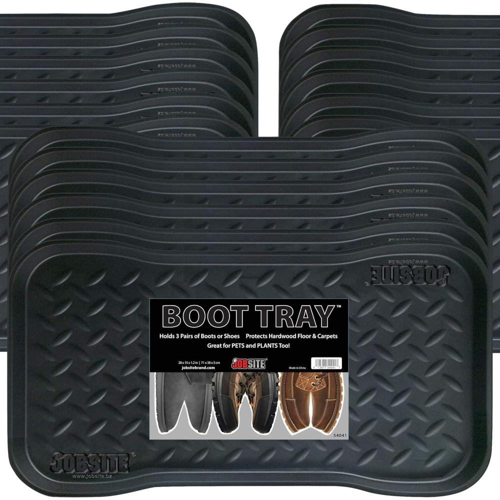 image:imageJobSite Heavy Duty Boot Tray MultiPurpose for Shoes Pets Garden Mudroom Entryway Garage Indoor or Outdoor 15 x 28 Inch 1 Pack18 Pack