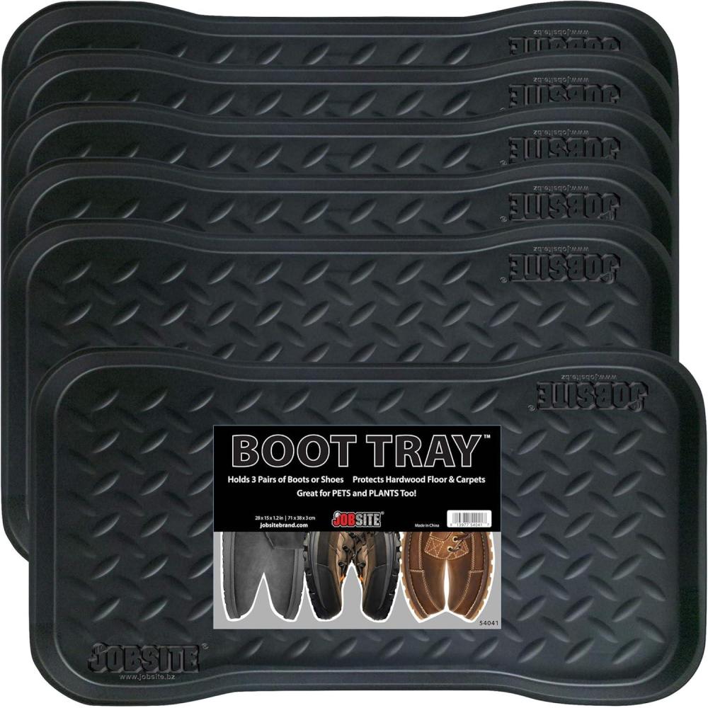image:imageJobSite Heavy Duty Boot Tray MultiPurpose for Shoes Pets Garden Mudroom Entryway Garage Indoor or Outdoor 15 x 28 Inch 1 Pack6pack