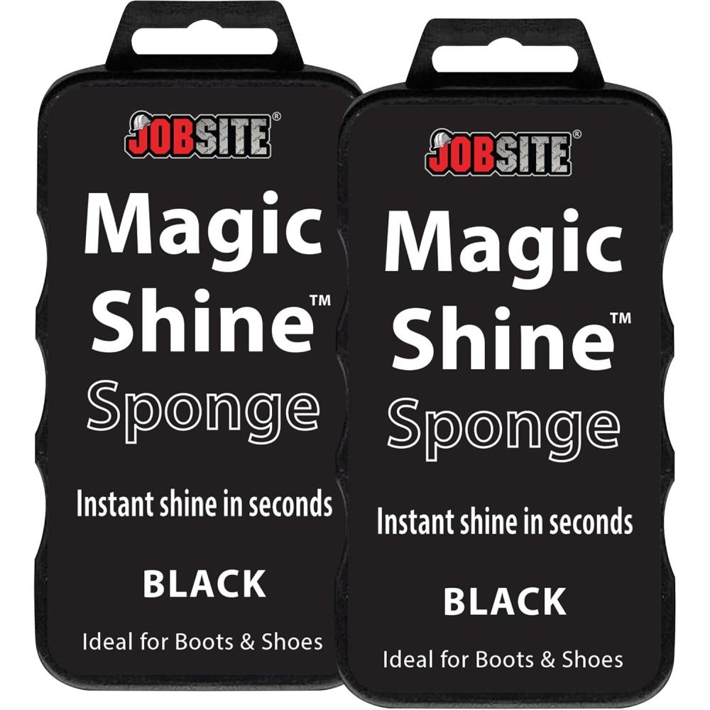 image:imageJobSite Instant Express Leather Boot amp Shoe Shine Sponge NeutralBlack 2 Pack