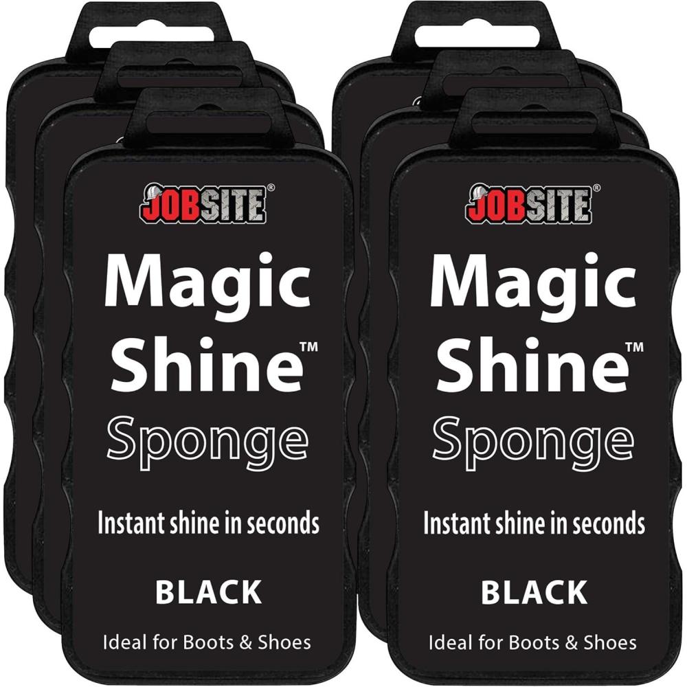 image:imageJobSite Instant Express Leather Boot amp Shoe Shine Sponge NeutralBlack 6 Pack
