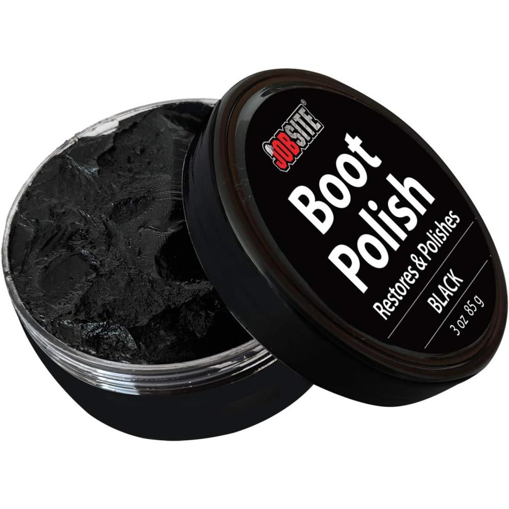 image:imageJobSite Premium Leather Boot amp Shoe Polish Cream Restores Conditions amp Polishes 3 ozBlack