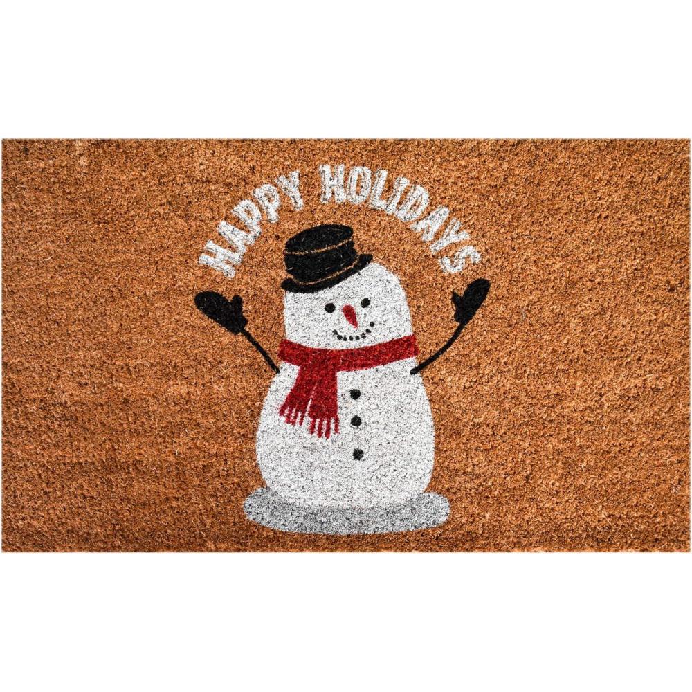 image:imageNinamar Door Mat Happy Holiday Snowman Natural Coir  295 x 175 inch multi one size 54276
