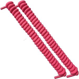 FOOTMATTERS Curly No Tie Shoe Laces – Elastic Spring Laces(Pink – 1 Pair)