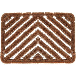 FOOTMATTERS Ninamar Natural Coir Herringbone Door Mat – 24 x 16 inch