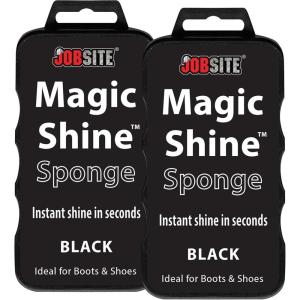 JobSite Instant Express Leather Boot & Shoe Shine Sponge – Neutral(Black – 2 Pack)