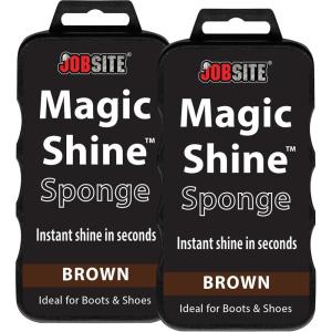 JobSite Instant Express Leather Boot & Shoe Shine Sponge – Neutral(Brown – 2 Pack)