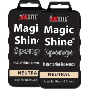 JobSite Instant Express Leather Boot & Shoe Shine Sponge – Neutral(Neutral- 2 Pack)