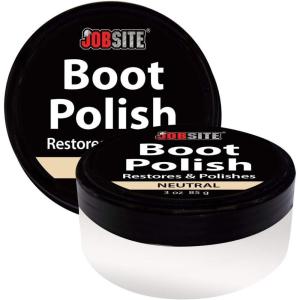 JobSite Premium Leather Boot & Shoe Polish Cream – Restores, Conditions & Polishes – 3 oz(No Color)