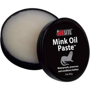 JobSite Premium Mink Oil Leather Waterproof Paste – Preserve Leather Boots & Shoes – 3 oz(1 Unit)