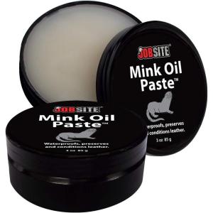 JobSite Premium Mink Oil Leather Waterproof Paste – Preserve Leather Boots & Shoes – 3 oz(2 Pack)