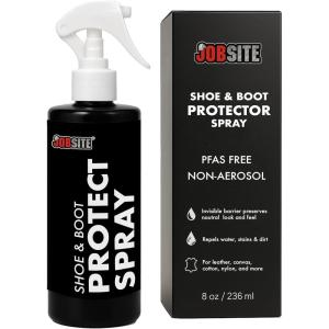 JobSite Shoe Protector Spray – PFAS Free, Non-Aerosol, Invisible Stain & Water Repellent, 8 oz