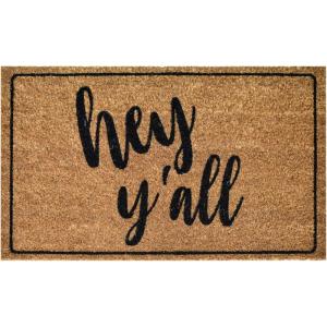 NINAMAR Door Mat Hey Y’all Natural Coir – 29.5 x 17.5 inch
