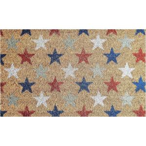 NINAMAR Patriotic Door Mat – USA Americana Decor – Natural Coir – 29.5 x 17.5 inch