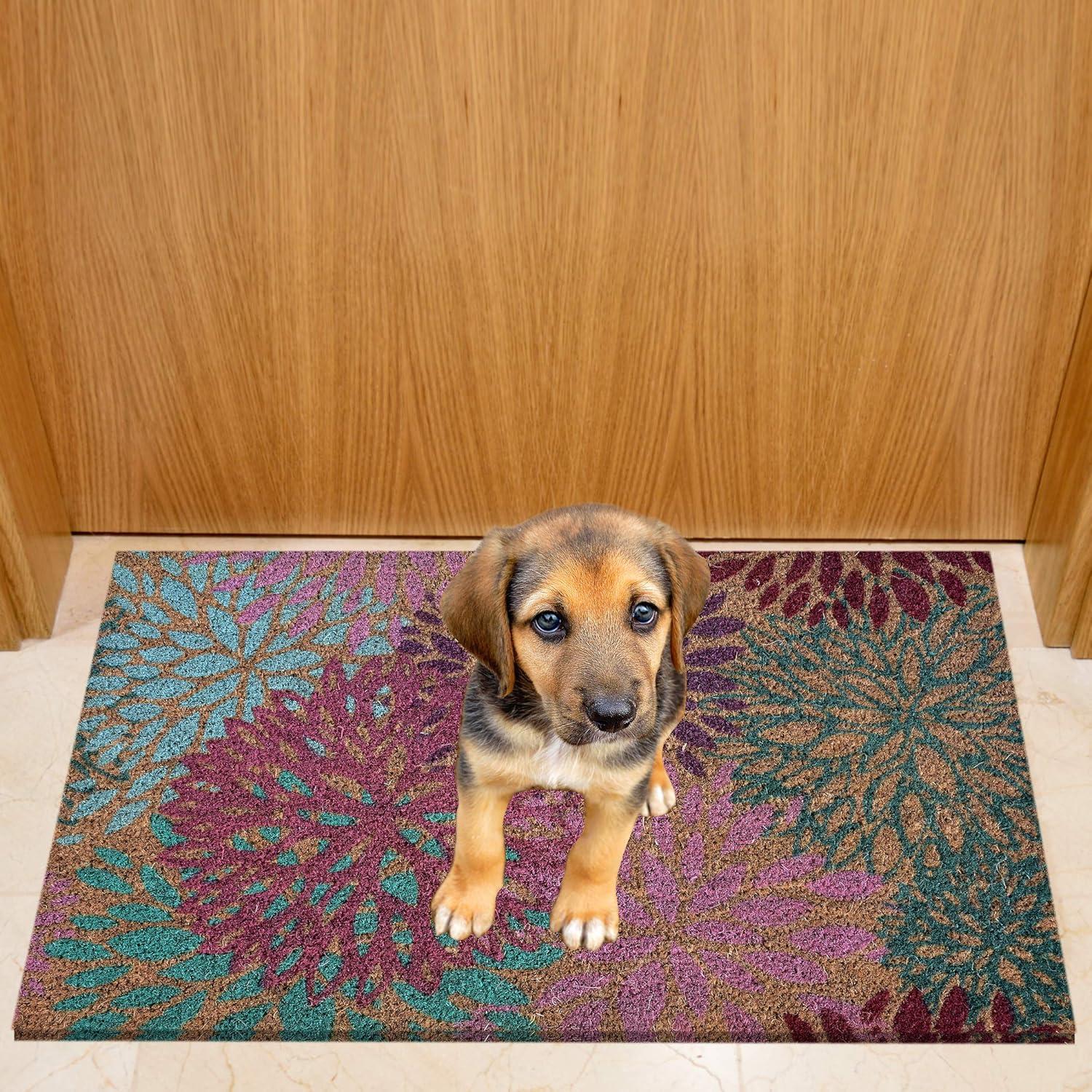 image:imageNINAMAR Door Mat Bright Flowers Natural Coir 295 x 175 inch 54264