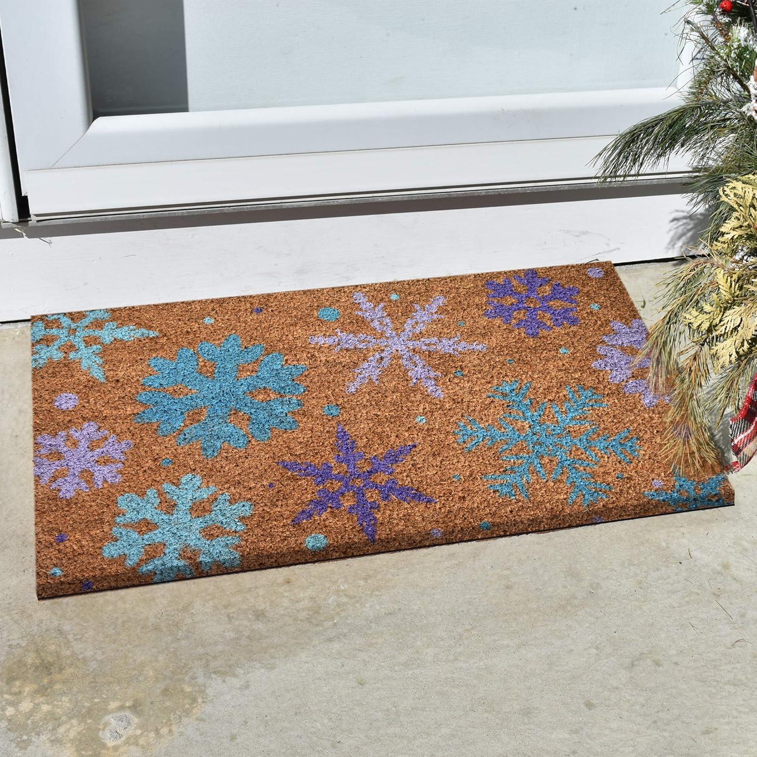 image:imageNINAMAR Door Mat Winter Snowflakes Natural Coir 295 x 175 inch