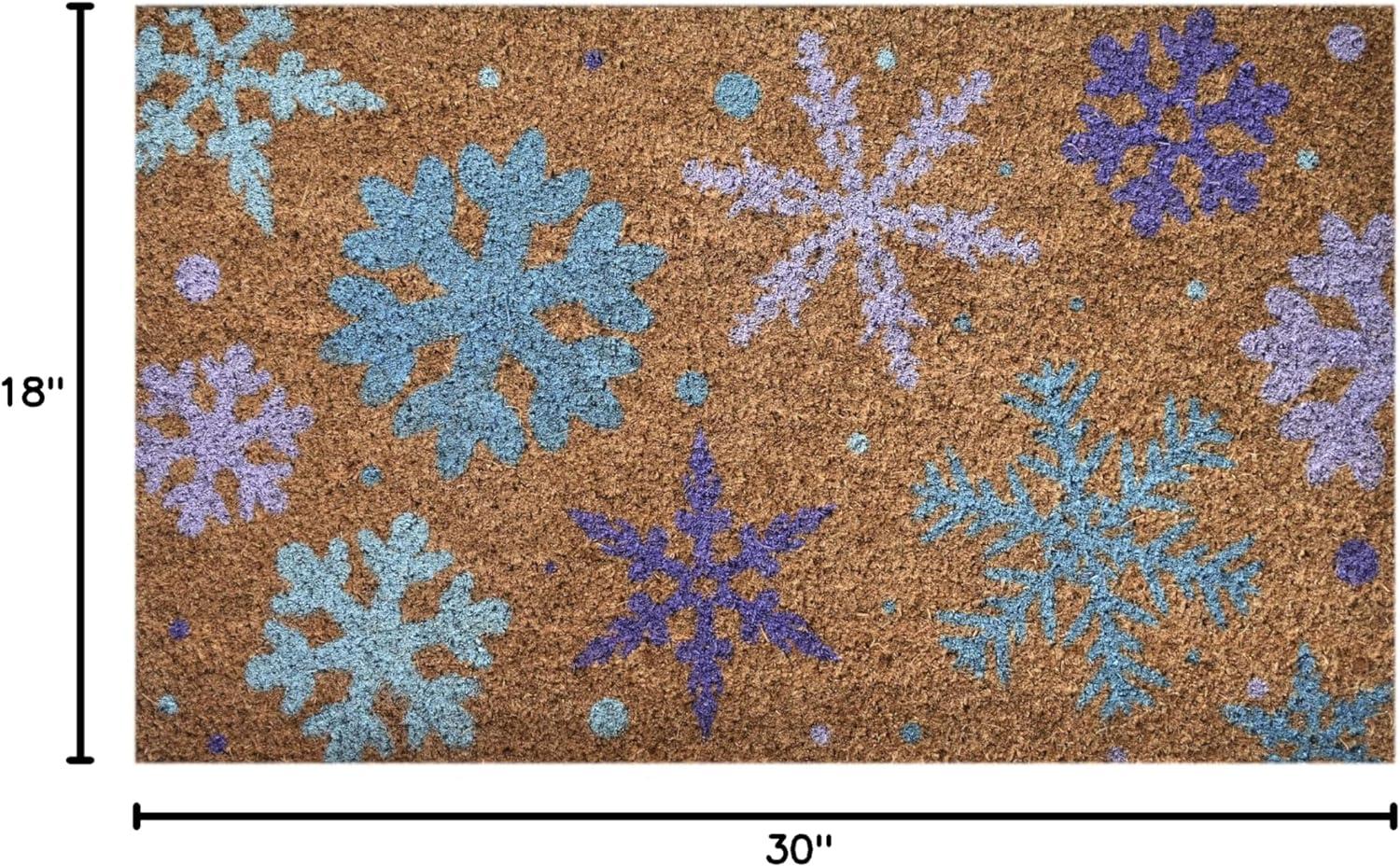 image:imageNINAMAR Door Mat Winter Snowflakes Natural Coir 295 x 175 inch