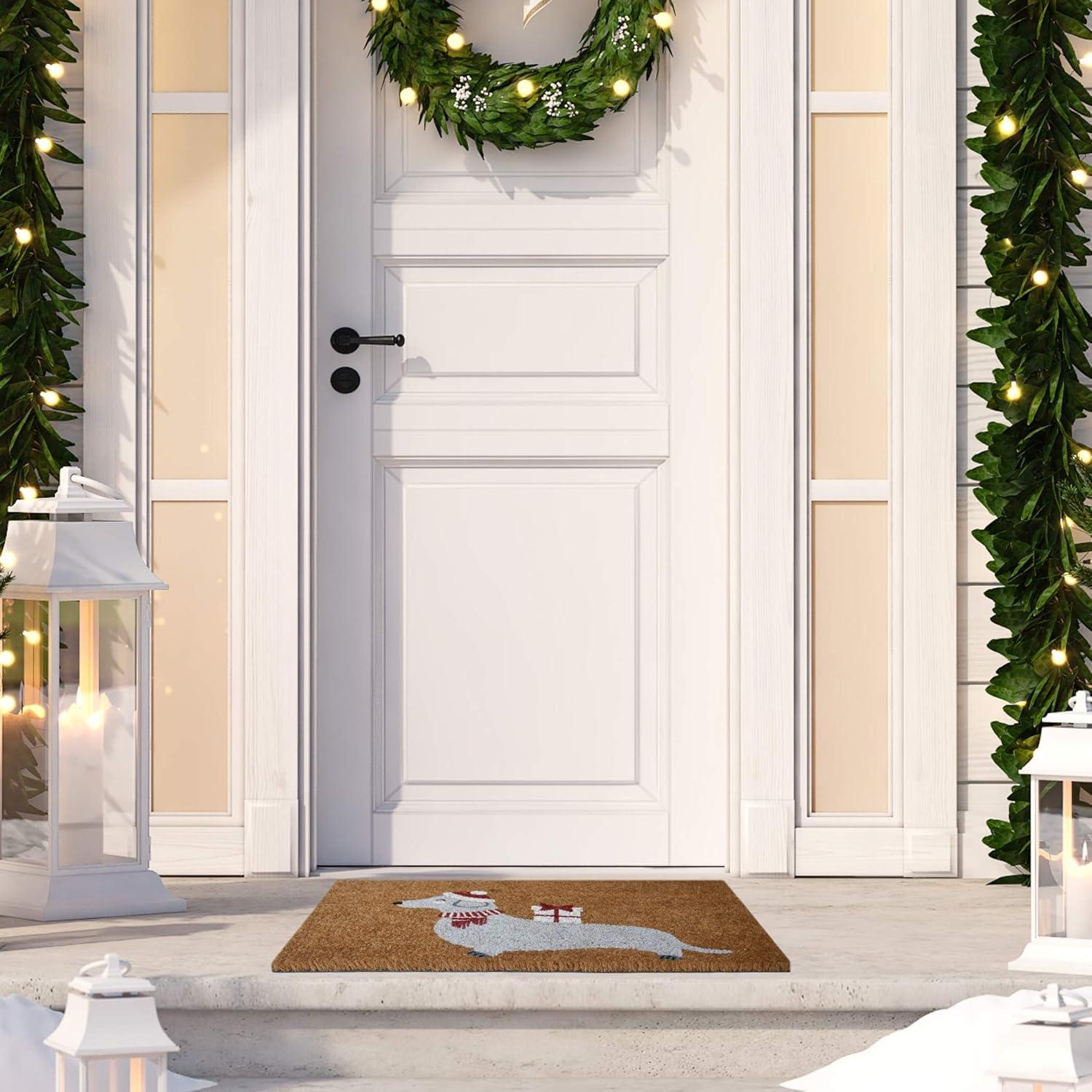 image:imageNINAMAR Holiday Dachshund Dog Door Mat Natural Coir Doormat 295 x 175 inch