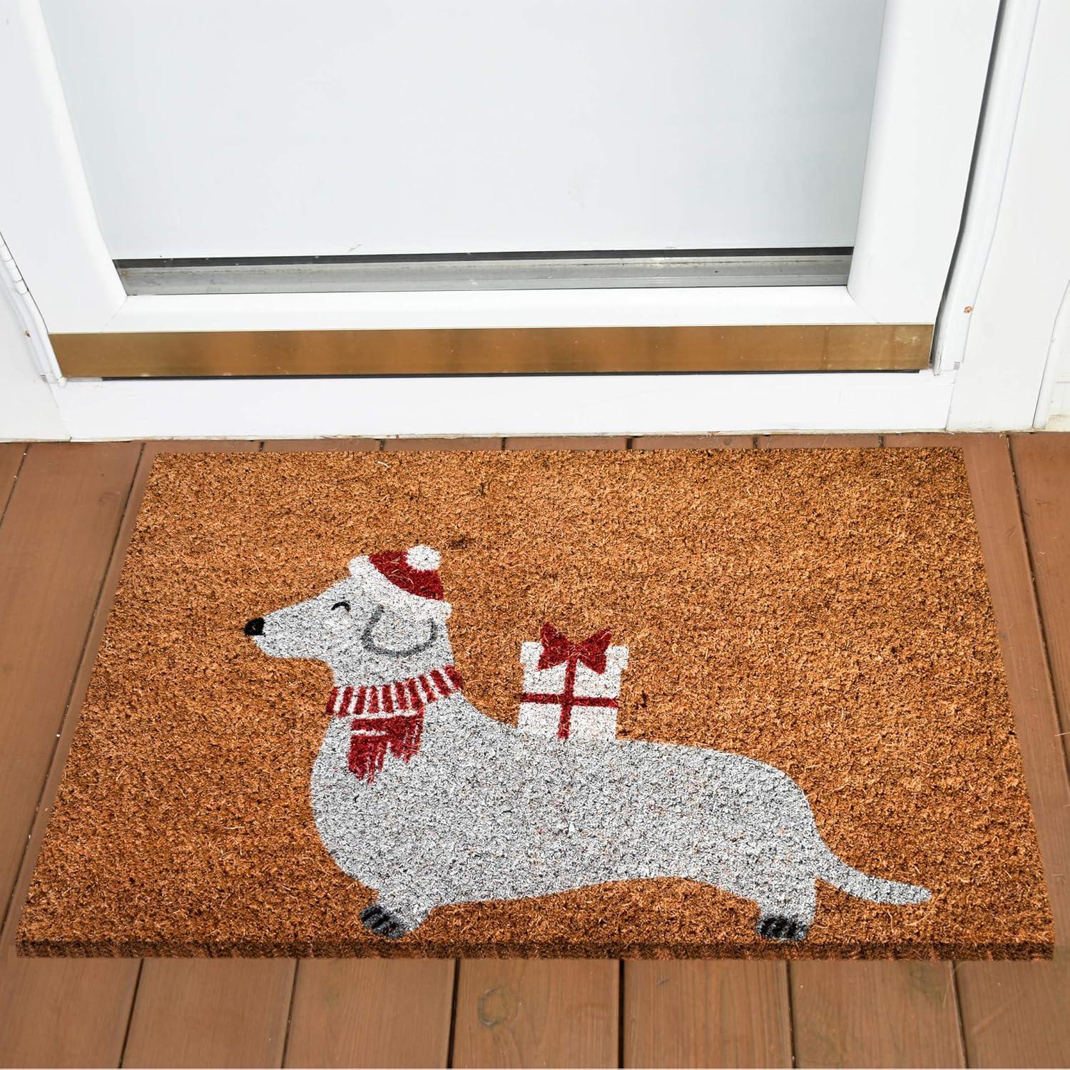 image:imageNINAMAR Holiday Dachshund Dog Door Mat Natural Coir Doormat 295 x 175 inch