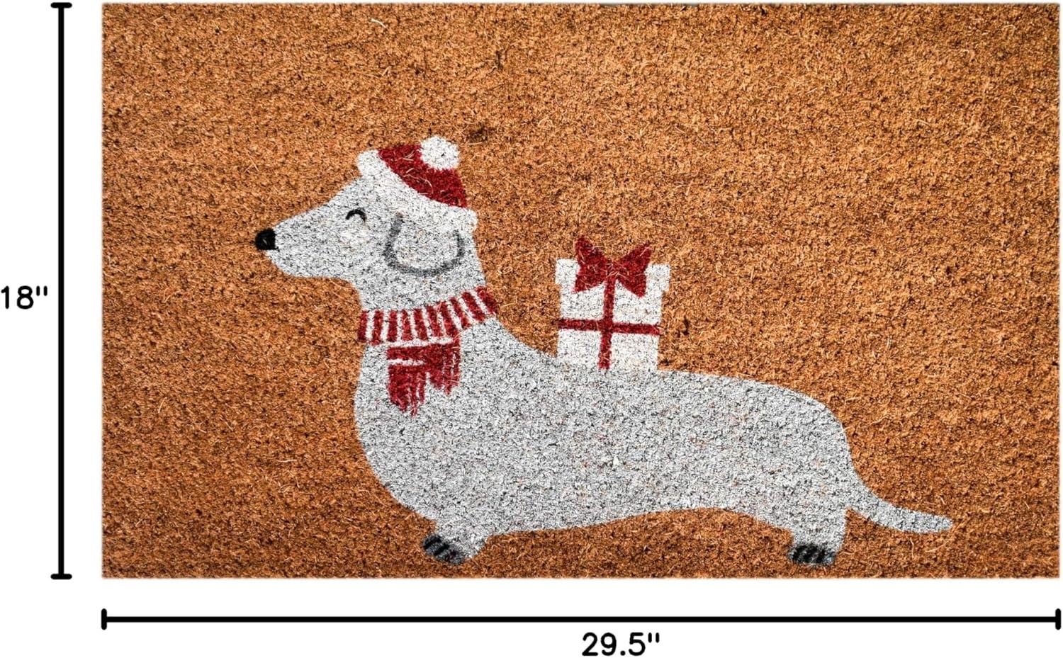 image:imageNINAMAR Holiday Dachshund Dog Door Mat Natural Coir Doormat 295 x 175 inch
