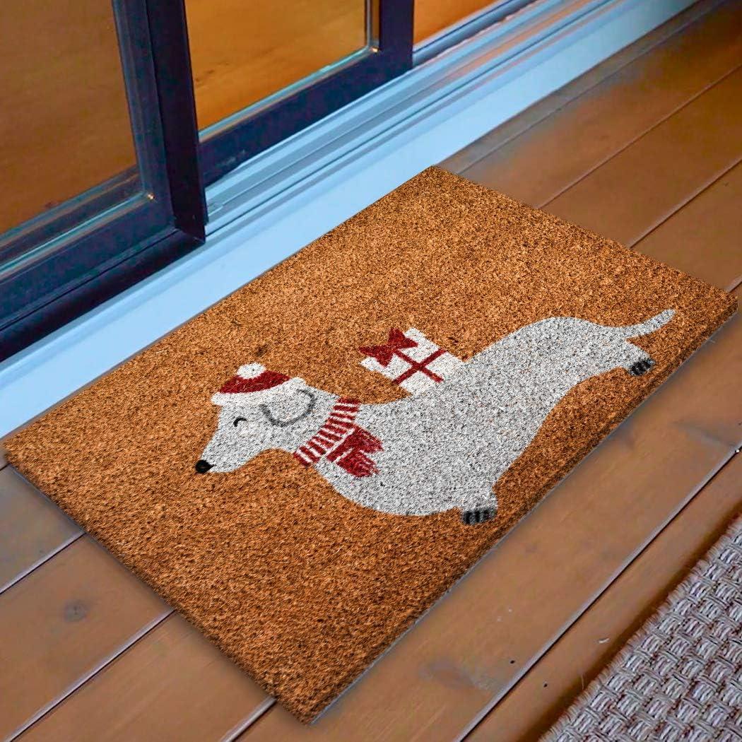 image:imageNINAMAR Holiday Dachshund Dog Door Mat Natural Coir Doormat 295 x 175 inch